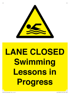 LANE CLOSED Swimming Lessons in Progress